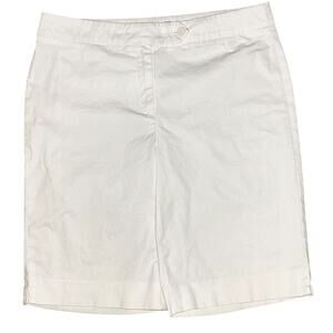 Jones New York High-Rise Stretch White Bermuda Shorts Size 12 33X11